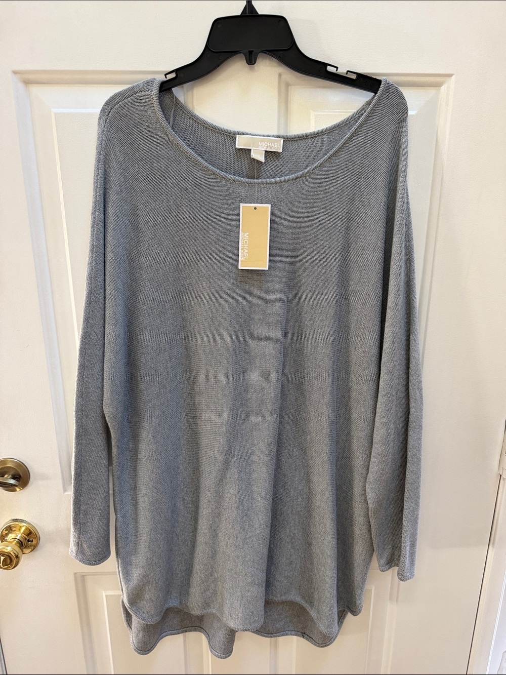 Michael Michael Kors Light Gray Relaxed Scoop Neck Pullover Tunic, NWT  size 3X